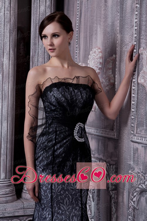 Brand New Black Prom Dress Mermaid Strapless Long Beading