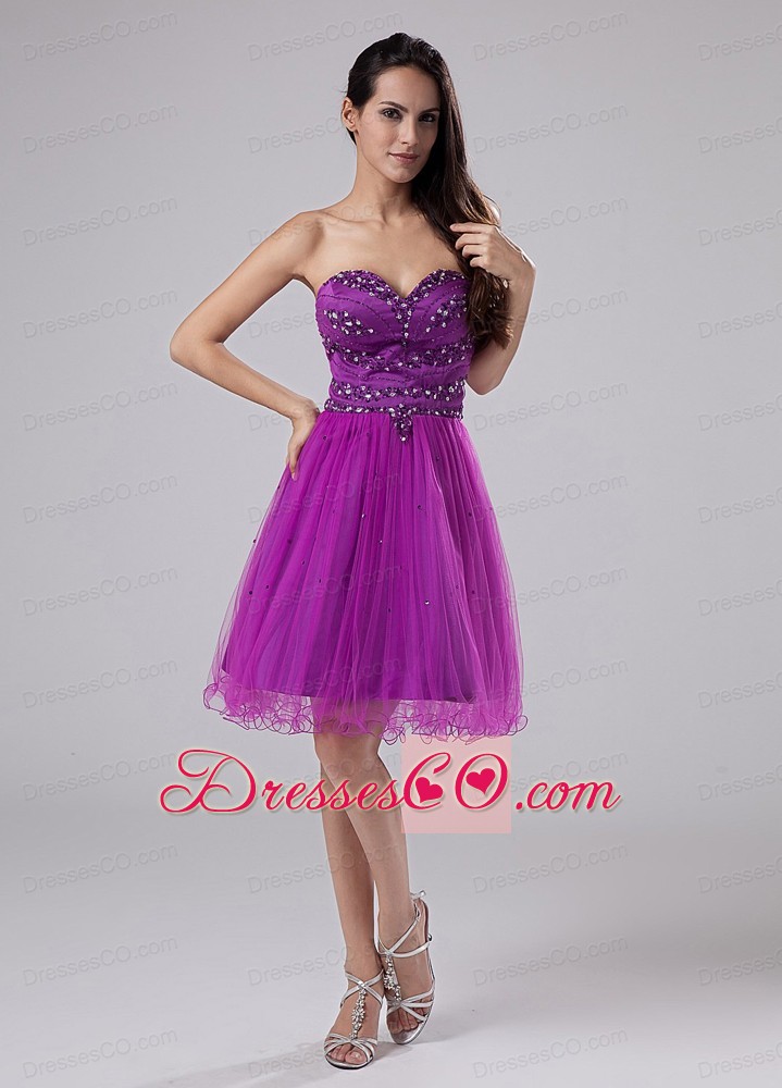 Fuchsia Sexy Prom Dress With Beaded Decorate Organza In 2013