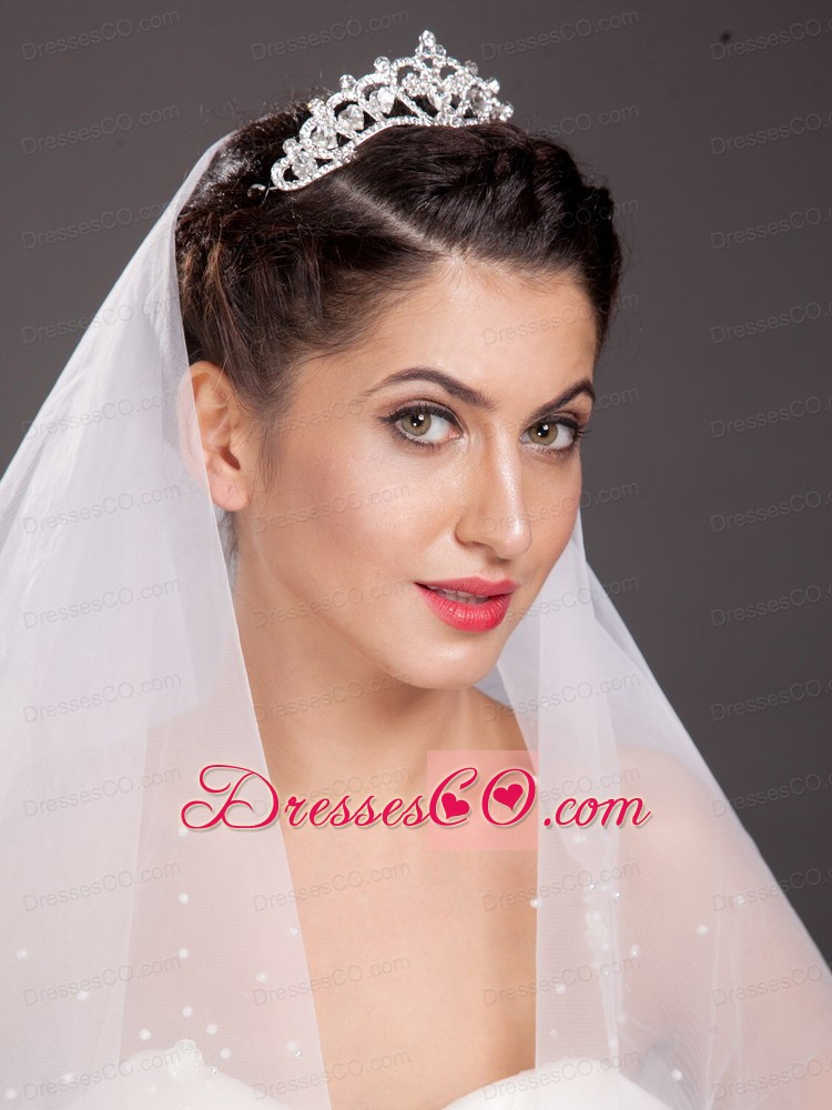 Pretty Alloy With Crystal Adorned Tiara