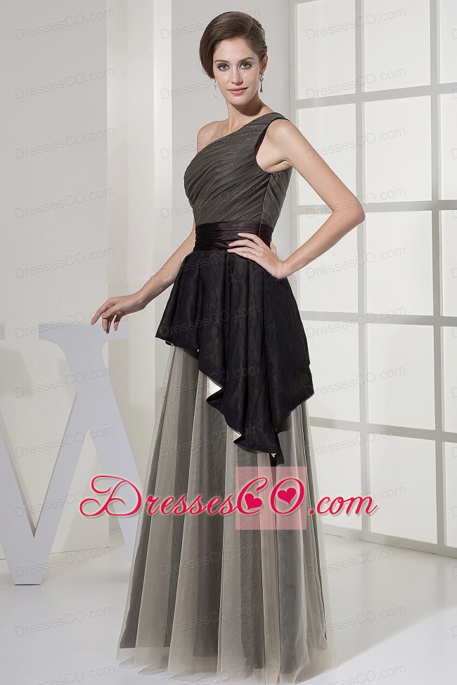 One Shoulder And Ruched Bodice For Prom Dress With Long