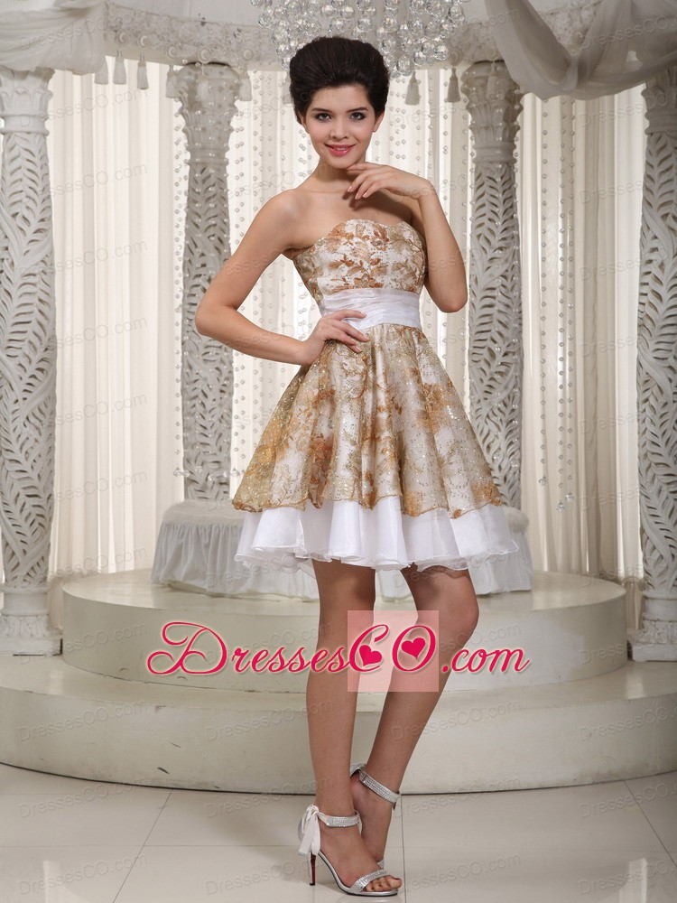 Mini-length Multi-color Special Fabric Prom Cocktail Dress