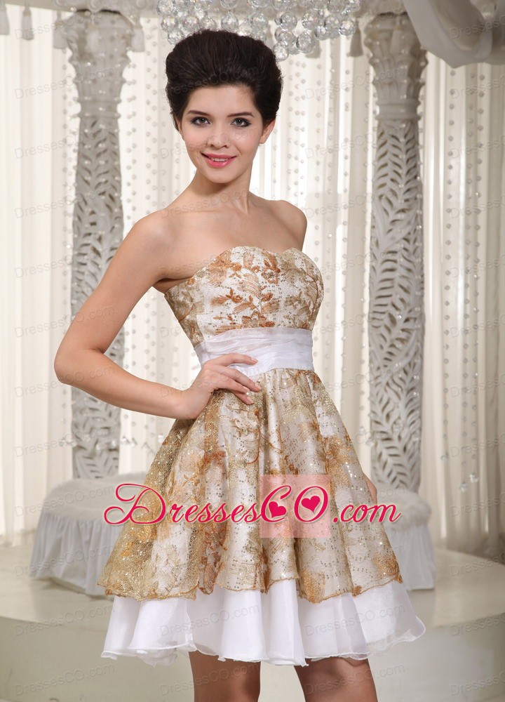 Mini-length Multi-color Special Fabric Prom Cocktail Dress