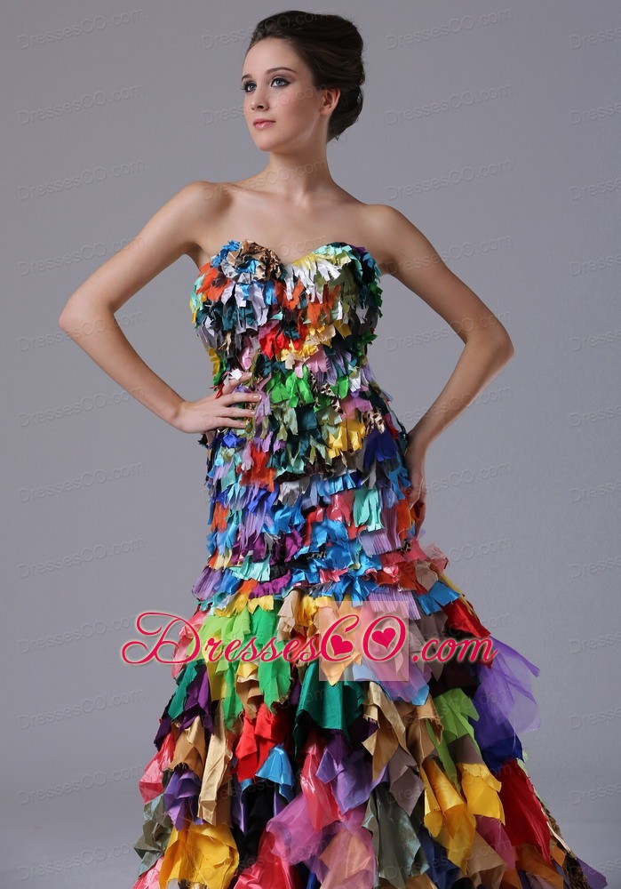 All kinds of fabrics Multi-color Mermaid Lace-up Prom Dress For 2013