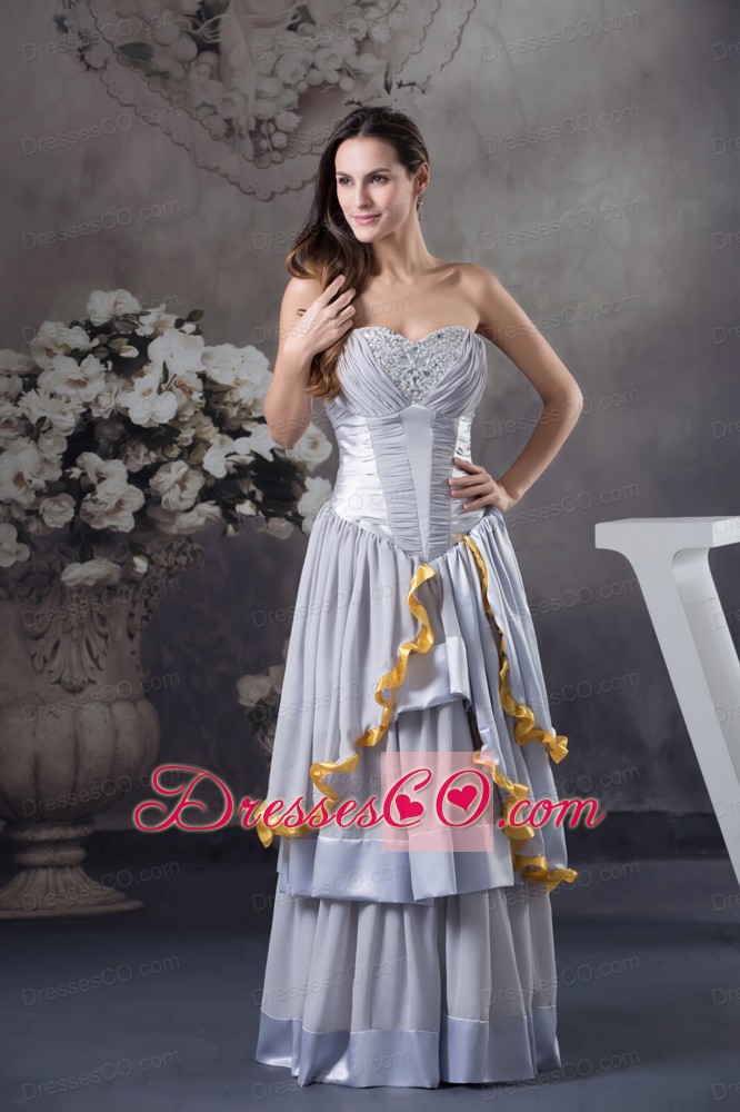 Custom Made Beading Empire Long Prom Dress