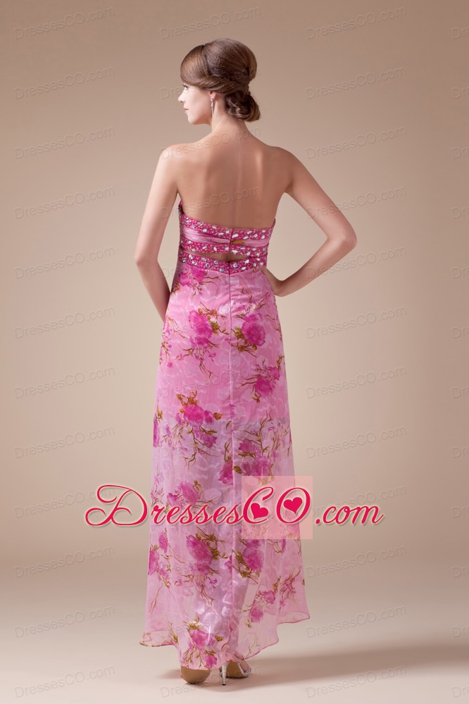 New High-low Empire Prom Dress With Beading