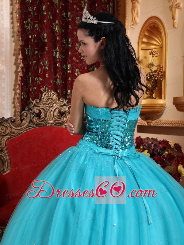 Popular Ball Gown Long Tulle Beading Quinceanera Dress
