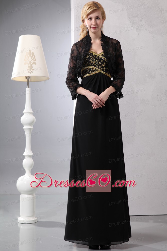Gorgeous Black Column Sequins Mother Of The Bride Dress Ankle-length Chiffon