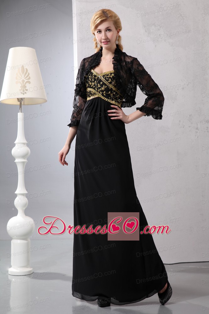 Gorgeous Black Column Sequins Mother Of The Bride Dress Ankle-length Chiffon