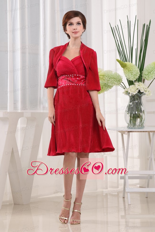A-line Wine Red Mother Of The Bride Dress Chiffon Ruching